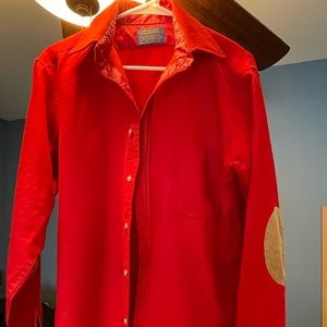 Red Wool Shirt w/suede elbow patches